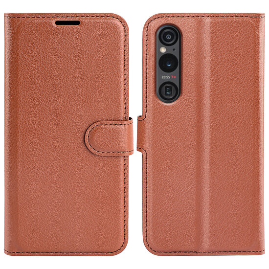 Sony Xperia 1 VI Hoesje - MobyDefend Kunstleren Wallet Book Case (Sluiting Voorkant) - Bruin