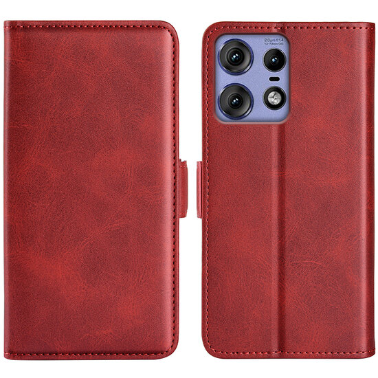 Motorola Edge 50 Pro Hoesje - MobyDefend Luxe Wallet Book Case (Sluiting Zijkant) - Rood