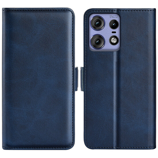 Motorola Edge 50 Pro Hoesje - MobyDefend Luxe Wallet Book Case (Sluiting Zijkant) - Blauw