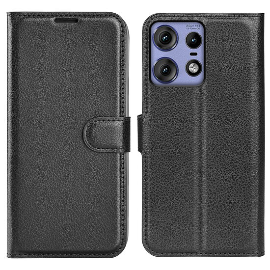 Motorola Edge 50 Pro Hoesje - MobyDefend Kunstleren Wallet Book Case (Sluiting Voorkant) - Zwart