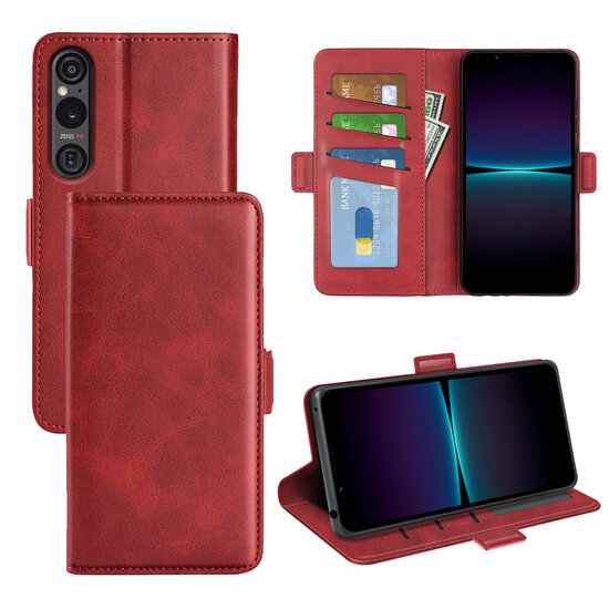 Sony Xperia 1 VI Hoesje - MobyDefend Luxe Wallet Book Case (Sluiting Zijkant) - Rood