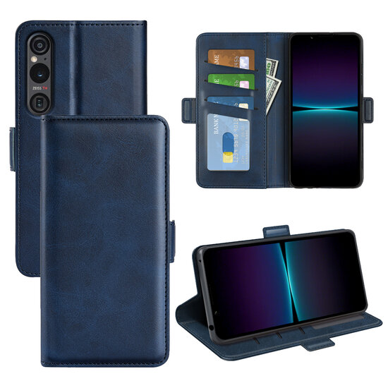 Sony Xperia 1 VI Hoesje - MobyDefend Luxe Wallet Book Case (Sluiting Zijkant) - Blauw