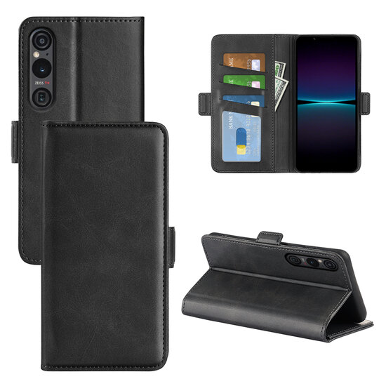 Sony Xperia 1 VI Hoesje - MobyDefend Luxe Wallet Book Case (Sluiting Zijkant) - Zwart