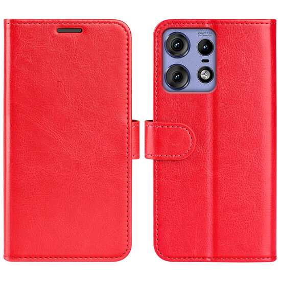 Motorola Edge 50 Pro Hoesje - MobyDefend Wallet Book Case (Sluiting Achterkant) - Rood