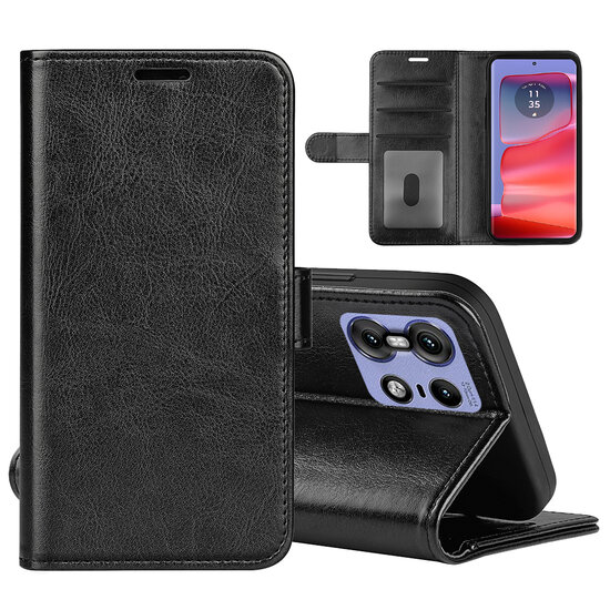 Motorola Edge 50 Pro Hoesje - MobyDefend Wallet Book Case (Sluiting Achterkant) - Zwart