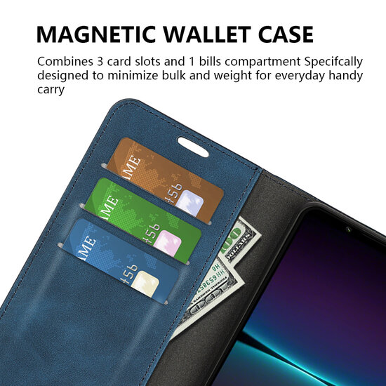 Sony Xperia 1 VI Hoesje - Luxe Wallet Bookcase (Magnetische Sluiting) - Grijs