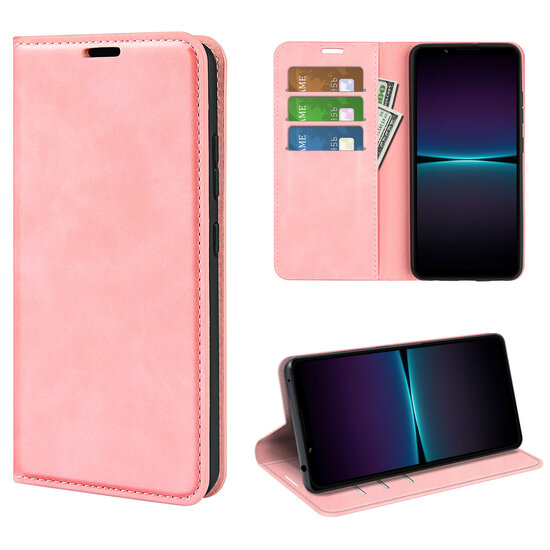 Sony Xperia 1 VI Hoesje - Luxe Wallet Bookcase (Magnetische Sluiting) - Roze