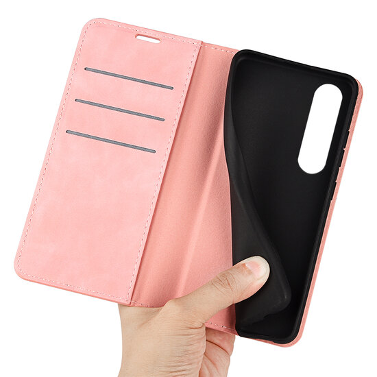 Sony Xperia 1 VI Hoesje - Luxe Wallet Bookcase (Magnetische Sluiting) - Roze