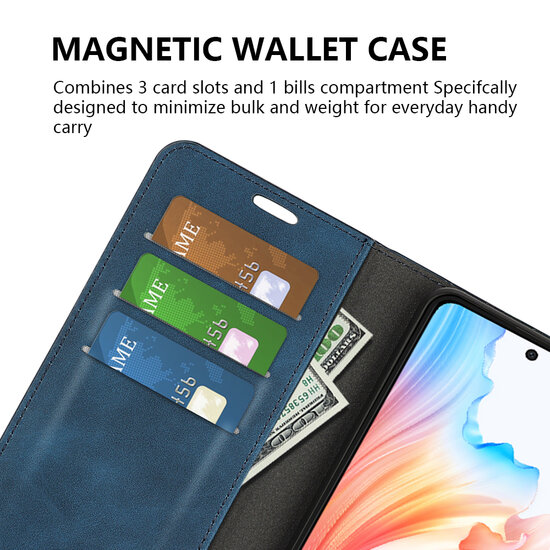 Oppo A79 / OnePlus Nord N30 SE Hoesje - Luxe Wallet Bookcase (Magnetische Sluiting) - Zwart