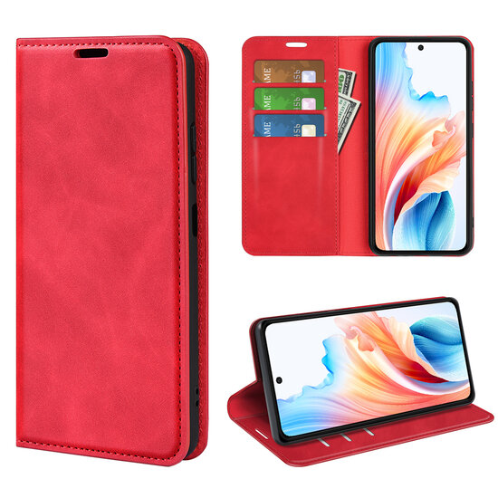 Oppo A79 / OnePlus Nord N30 SE Hoesje - Luxe Wallet Bookcase (Magnetische Sluiting) - Rood