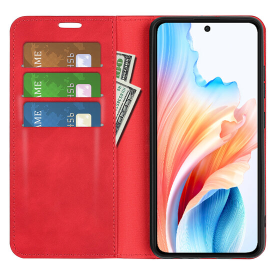 Oppo A79 / OnePlus Nord N30 SE Hoesje - Luxe Wallet Bookcase (Magnetische Sluiting) - Rood