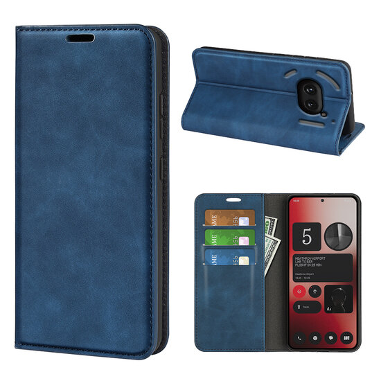 Nothing Phone (2a) Hoesje - Luxe Wallet Bookcase (Magnetische Sluiting) - Blauw