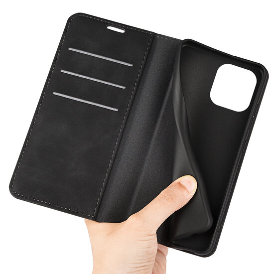 iPhone 14 Pro Max Hoesje - Luxe Wallet Bookcase (Magnetische Sluiting) - Zwart