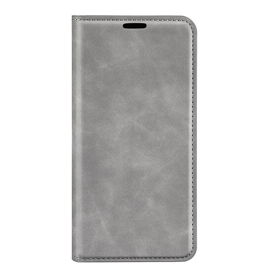 iPhone 14 Pro Max Hoesje - Luxe Wallet Bookcase (Magnetische Sluiting) - Grijs