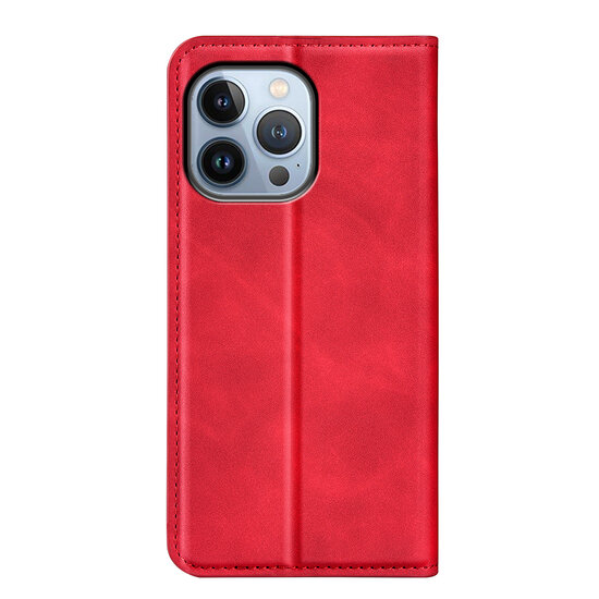 iPhone 14 Pro Max Hoesje - Luxe Wallet Bookcase (Magnetische Sluiting) - Rood