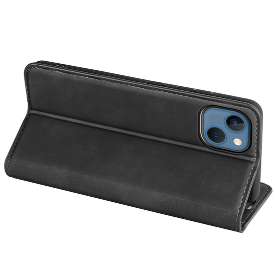 iPhone 14 Hoesje - Luxe Wallet Bookcase (Magnetische Sluiting) - Zwart