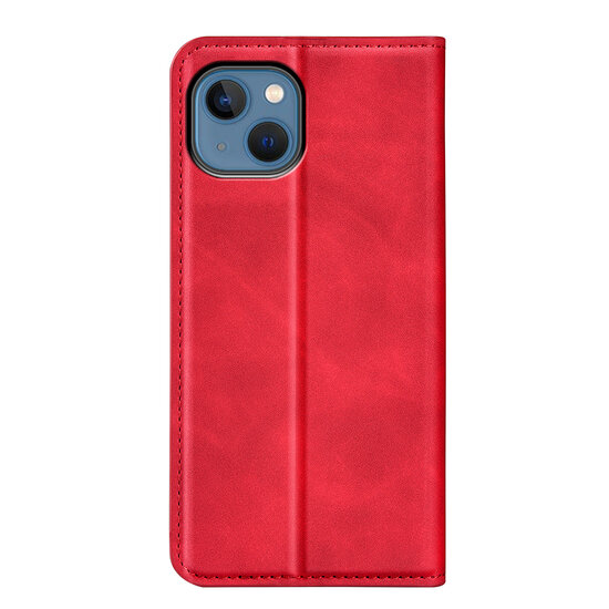 iPhone 14 Hoesje - Luxe Wallet Bookcase (Magnetische Sluiting) - Rood