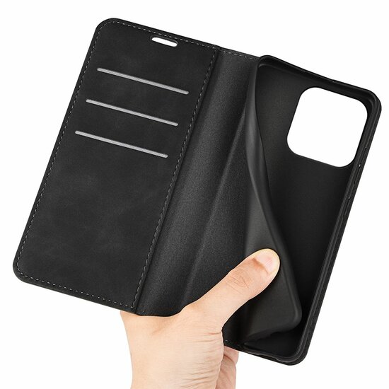 iPhone 15 Pro Hoesje - Luxe Wallet Bookcase (Magnetische Sluiting) - Zwart