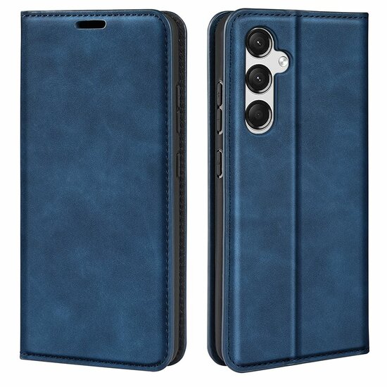 Samsung Galaxy A15 Hoesje - Luxe Wallet Bookcase (Magnetische Sluiting) - Blauw