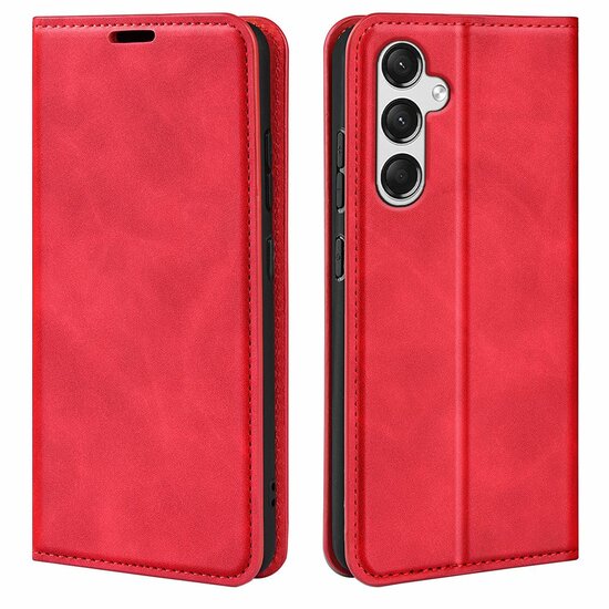 Samsung Galaxy A15 Hoesje - Luxe Wallet Bookcase (Magnetische Sluiting) - Rood