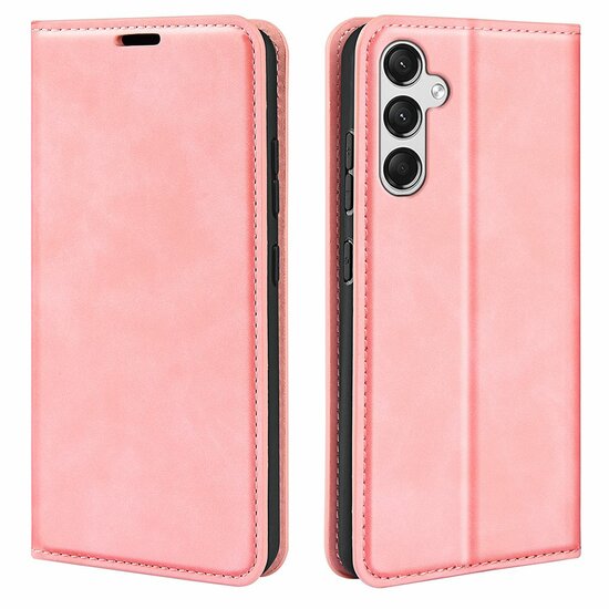 Samsung Galaxy A25 Hoesje - Luxe Wallet Bookcase (Magnetische Sluiting) - Roze