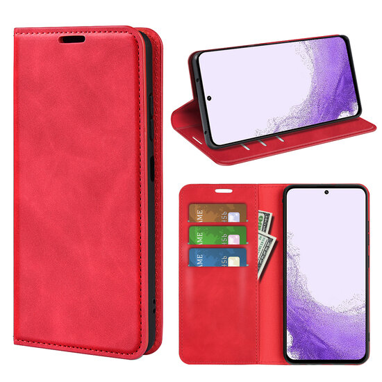 Samsung Galaxy S23 Hoesje - Luxe Wallet Bookcase (Magnetische Sluiting) - Rood