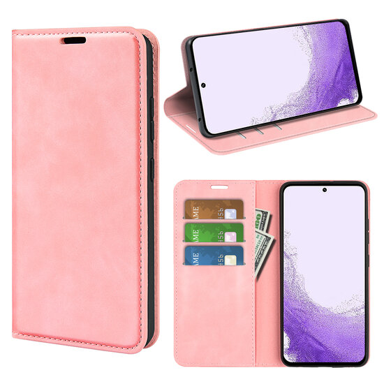 Samsung Galaxy S23 Hoesje - Luxe Wallet Bookcase (Magnetische Sluiting) - Roze