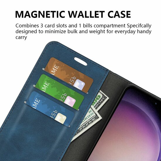 Samsung Galaxy S23 FE Hoesje - Luxe Wallet Bookcase (Magnetische Sluiting) - Zwart