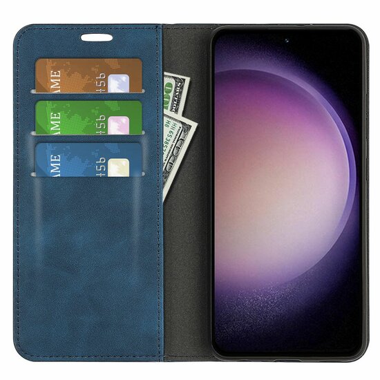 Samsung Galaxy S23 FE Hoesje - Luxe Wallet Bookcase (Magnetische Sluiting) - Blauw