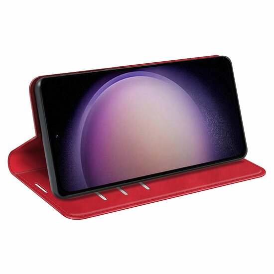 Samsung Galaxy S23 FE Hoesje - Luxe Wallet Bookcase (Magnetische Sluiting) - Rood