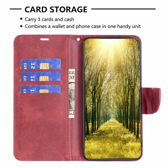 Motorola Edge 50 Pro Hoesje - MobyDefend Wallet Book Case Met Koord - Rood