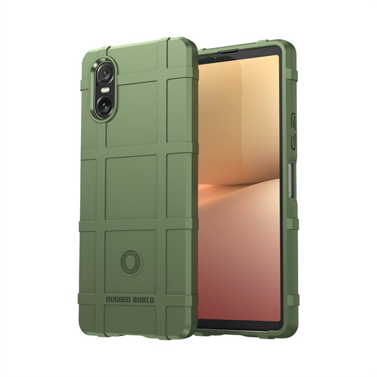 Sony Xperia 10 VI Hoesje - Mobydefend Rugged Shield TPU Backcover - Groen