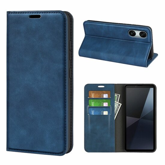 Sony Xperia 10 VI Hoesje - Luxe Wallet Bookcase (Magnetische Sluiting) - Blauw
