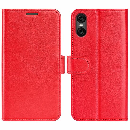 Sony Xperia 10 VI Hoesje - MobyDefend Wallet Book Case (Sluiting Achterkant) - Rood