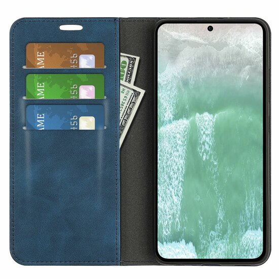 Oppo Reno 11F Hoesje - Luxe Wallet Bookcase (Magnetische Sluiting) - Blauw