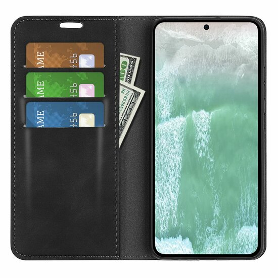 Oppo Reno 11F Hoesje - Luxe Wallet Bookcase (Magnetische Sluiting) - Zwart