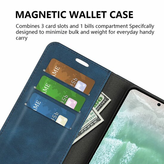 Oppo Reno 11F Hoesje - Luxe Wallet Bookcase (Magnetische Sluiting) - Grijs