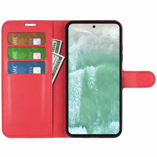 Oppo Reno 11F Hoesje - MobyDefend Kunstleren Wallet Book Case (Sluiting Voorkant) - Rood