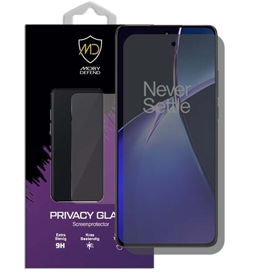 MobyDefend OnePlus Nord CE 4 Screenprotector - HD Privacy Glass Screensaver