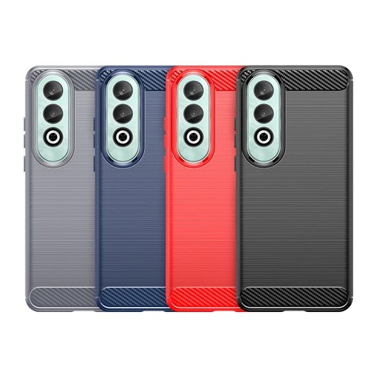 OnePlus Nord CE 4 Hoesje - MobyDefend TPU Backcover - Geborstelde Metaal &amp; Carbon-Look - Zwart