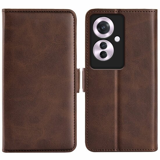 Oppo Reno 11F Hoesje - MobyDefend Luxe Wallet Book Case (Sluiting Zijkant) - Bruin