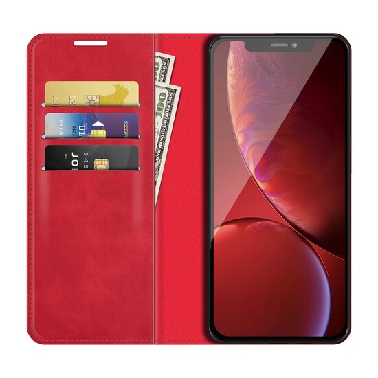 iPhone 13 Pro Hoesje - Luxe Wallet Bookcase (Magnetische Sluiting) - Rood