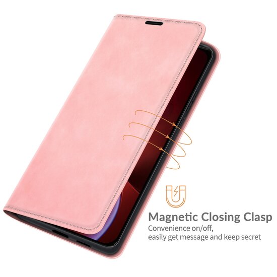 iPhone 13 Pro Hoesje - Luxe Wallet Bookcase (Magnetische Sluiting) - Roze