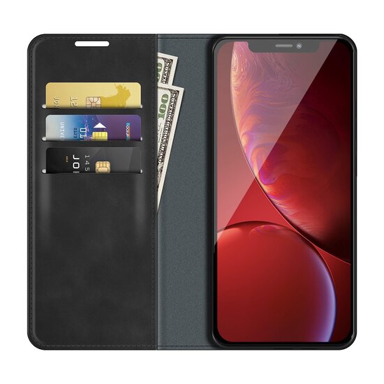 iPhone 13 Pro Hoesje - Luxe Wallet Bookcase (Magnetische Sluiting) - Zwart