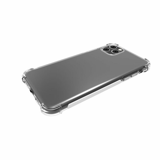 iPhone 11 Pro Hoesje - MobyDefend Transparante Shockproof TPU Backcover - Verstevigde Hoeken - Volledig Doorzichtig