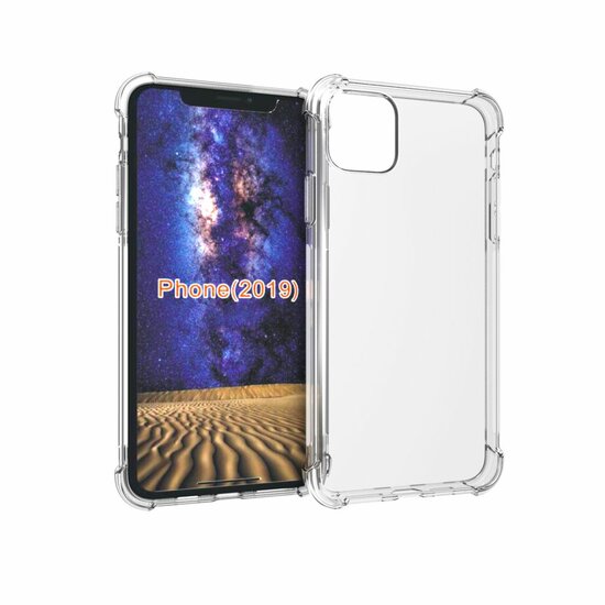 iPhone 11 Pro Hoesje - MobyDefend Transparante Shockproof TPU Backcover - Verstevigde Hoeken - Volledig Doorzichtig