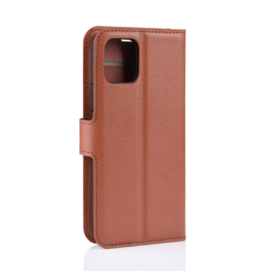 iPhone 11 Pro Hoesje - MobyDefend Kunstleren Wallet Book Case (Sluiting Voorkant) - Bruin