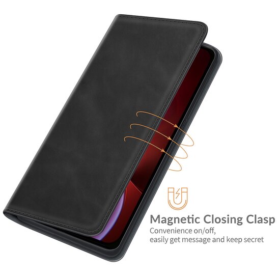 iPhone 13 Hoesje - Luxe Wallet Bookcase (Magnetische Sluiting) - Zwart