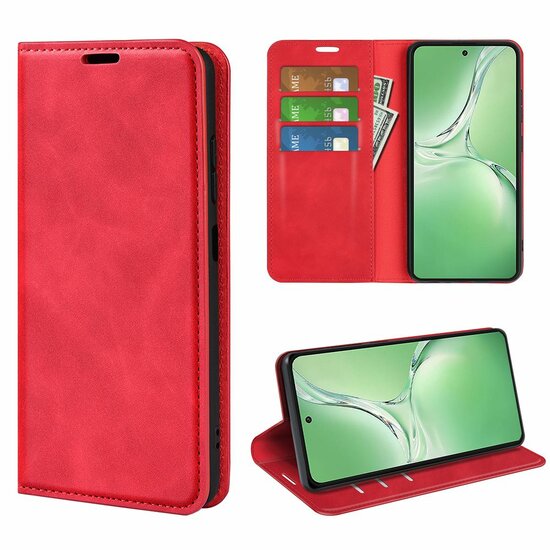 OnePlus Nord CE 4 Hoesje - Luxe Wallet Bookcase (Magnetische Sluiting) - Rood