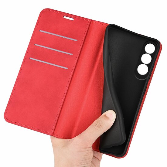 OnePlus Nord CE 4 Hoesje - Luxe Wallet Bookcase (Magnetische Sluiting) - Rood